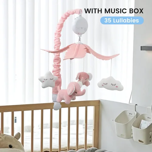 Miniatura 2 de FEISIKE Móvil de cuna para niñas y bebés con 3 modos de caja de música digital