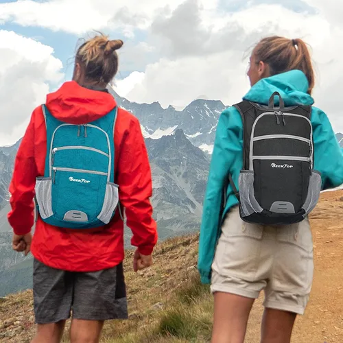 Miniatura 6 de Seektop Mochila de senderismo ultraligera de 20 litros, mochila de viaje impermeable empacable, pequeña bolsa para exteriores, mochila de día Azul