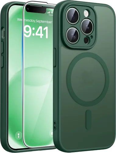 Miniatura 17 de FNTCASE Funda para iPhone 13 Pro: Fundas magnéticas translúcidas mate delgadas con protector de pantalla de vidrio templado