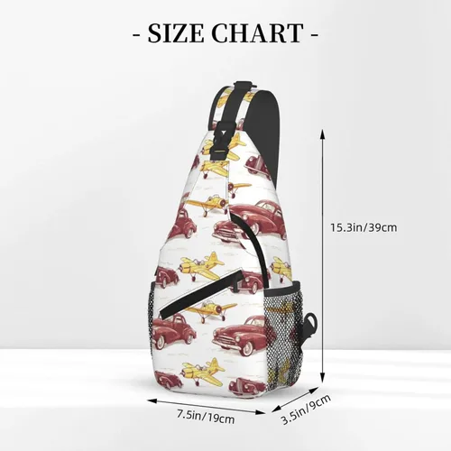Miniatura 2 de Small Crossbody Bags for Women Men - Vintage Car Plane Print Adjustable Shoulder Bag Fanny Packs Belt Sling Bag Crossbody Purses Backpack for Travel