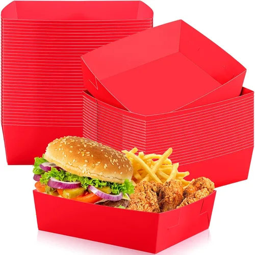 Miniatura 26 de Uiifan 50 bandejas de papel extra grandes de 5 libras desechables para alimentos, barco, nachos, bandejas para servir aperitivos, resistentes a