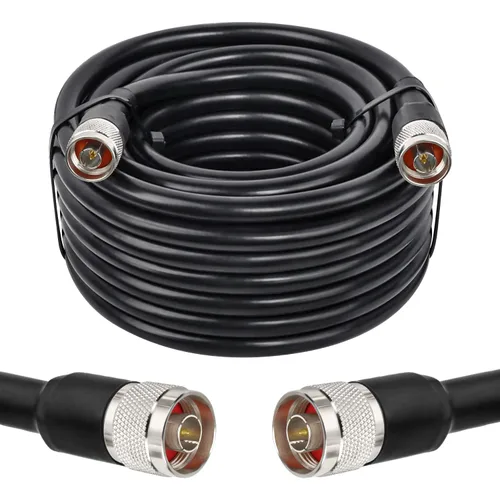 Miniatura 16 de XRDS -RF Cable de extensión coaxial macho N a N macho de 2 pies, baja pérdida KMR400 tipo N