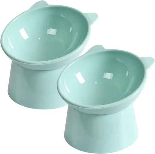 Miniatura 10 de Cuenco Elevado Inclinado para Comida de Gatos - Cuencos para Gatos Amigables con los Bigotes Anti Vómito Cuencos de Alimentación Inclinados Lindos