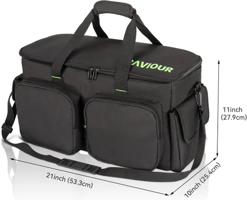 Miniatura 6 de SAVIOUR Bolsa de Archivos para Cables de DJ, Fondo Acolchado Desmontable y Divisores Ajustables, Almacena Cables de Música, Audio y Video