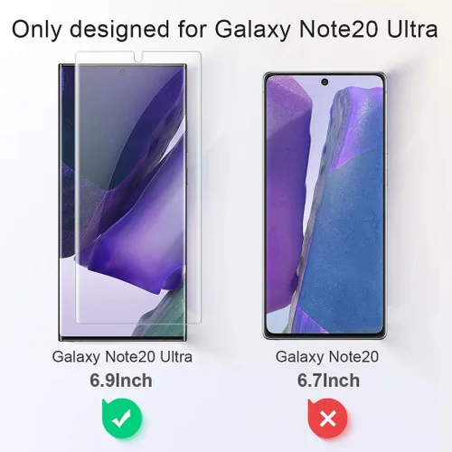 Miniatura 2 de Paquete de 4 protectores de pantalla de vidrio templado L4K + 2 protectores de lente de cámara compatibles con Samsung Galaxy Note 20, nueva