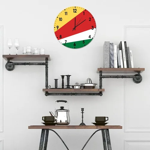 Miniatura 830 de Cheyan Reloj de pared con bandera de Canadá de 12 pulgadas, silencioso, sin tictac, de PVC, funciona con pilas, reloj redondo decorativo, regalo