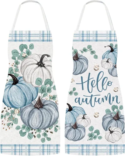 Miniatura 8 de Set of 2 Holiday Aprons Adjustable Kitchen Cooking Washable Aprons for Dinner Baking Grilling Party Supplies, 21.7 x 26.8 In
