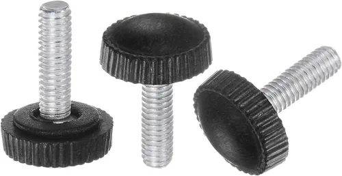 Miniatura 17 de uxcell 20 pomos moleteados de rosca métrica macho M4 x 0.236 in, pomos de sujeción de tornillo de pulgar, mango de plástico con perno roscado