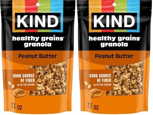 Miniatura 12 de KIND HEALTHY GRAINS Granola Tamaño familiar, aperitivo saludable, mantequilla de maní de plátano con trozos de chocolate amargo, racimos de granola