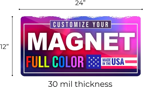 Miniatura 5 de Letreros magnéticos personalizados de 12 x 24 pulgadas a todo color para negocios y publicidad, imanes de vinilo personalizados de 30 mil