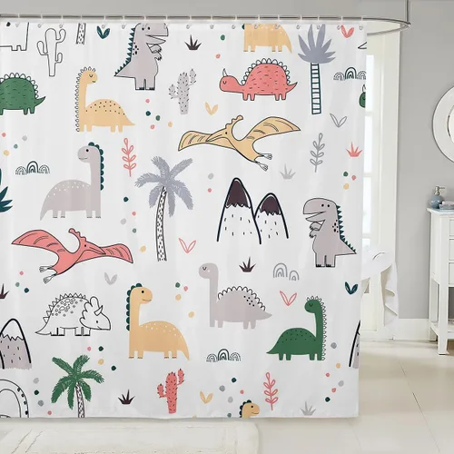 Miniatura 14 de Cortina de ducha de frutas y sandía, juego de cortina de ducha para niños y adultos, bonita cortina de baño de papaya, limón, pitaya, caricaturas