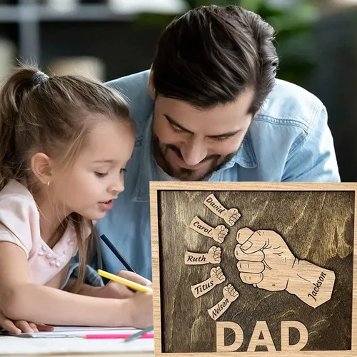 Miniatura 4 de regalo del día del padre, regalo de papá personalizado, puño personalizado firma de la huella de mano, cumpleaños del abuelo. letrero de papá