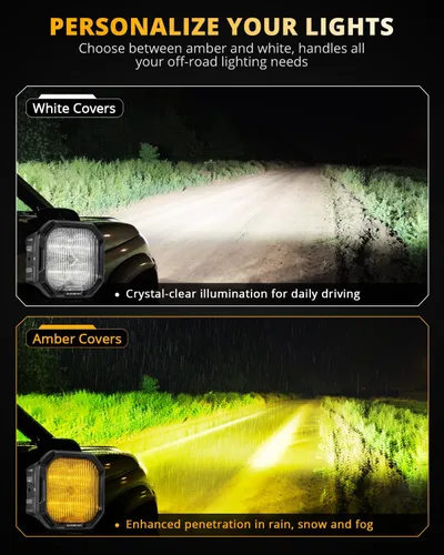 Miniatura 6 de Auxbeam Color Play Series SAE - Luces antiniebla LED de 3 pulgadas con DRL blanco y señal de giro para Ford Honda, Nissan, Subaru, Acura, Lexus