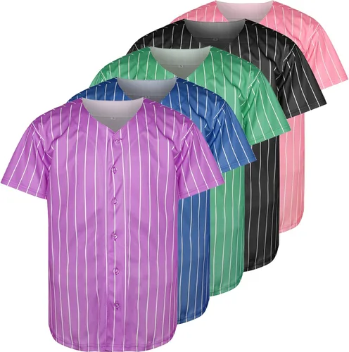Miniatura 21 de Phoneutrix Camisetas Jersey de Béisbol Hip Hop Hipster Lisas en Blanco con Botones Uniformes Deportivos para Hombres y Mujeres Jersey
