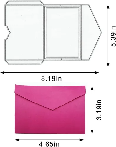 Miniatura 2 de ALIBBON Troqueles de sobres para hacer tarjetas y álbumes de recortes, moldes de plantillas de metal para álbum de fotos de bricolaje, estampado