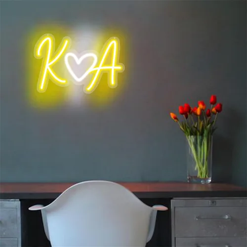 Miniatura 2 de Letreros de neón con letra inicial personalizada, luces LED, iniciales de neón personalizadas para parejas, letrero del alfabeto para decoración