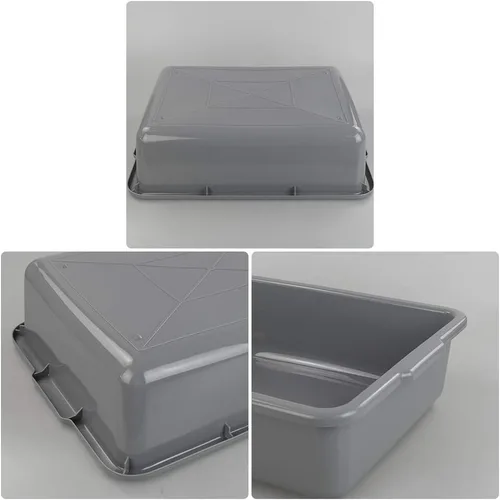 Miniatura 3 de Caja de bañera de autobús comercial gris de 24 cuartos de galón, caja de autobús utilitario de plástico, juego de 4, 21.06 x 15.35 x 5.9 pulgadas