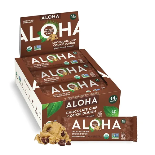 Miniatura 24 de ALOHA Barras de proteínas orgánicas a base de plantas, almendras y chocolate de coco, 12 unidades, barras de 1.98 onzas, veganas, bajas en azúcar
