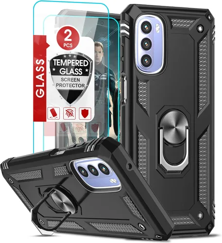 LeYi Funda para Moto G Stylus 2022 4G (no compatible con 5G), funda para Moto G Stylus con 2 protectores de pantalla, funda protectora de grado Oro