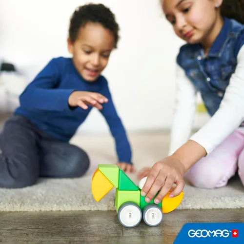 Miniatura 4 de Geomag Magicube 13 bloques magnéticos – Bloques de construcción magnéticos para niños de 1 a 3 años, juguetes Montessori para niños de 1 año