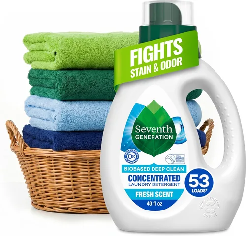 Miniatura 13 de Seventh Generation Detergente concentrado para ropa de bebé, aroma fresco, 40 onzas líquidas, paquete de 2