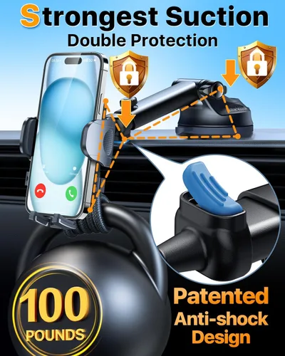 Miniatura 3 de 2026 Ultimate Best【Verdadero grado militar y certificación de seguridad】Soporte para teléfono de coche HTU【5 en 1 mejorado y más de 100 libras