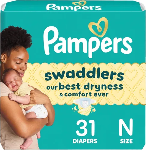Miniatura 48 de Pañales Pampers Swaddlers, Talla 1 (8-14 libras), 198 unidades, absorbentes, mantiene al bebé seco y cómodo, pañal desechable seguro para la piel