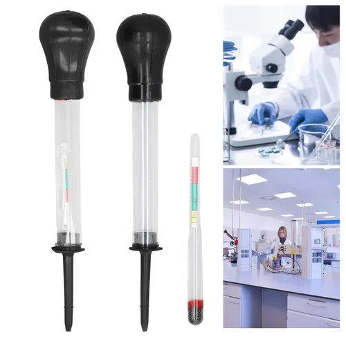 Miniatura 2 de Hidrómetro, 2 unids hidrómetro de vidrio electro medidor hidráulico 1.100-1.300 herramienta de medición para densidad de electrolitos, hidrómetros