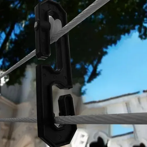 Miniatura 5 de Aifeier ET Paquete de 2 esparcidores de tendedero, polea separadora de tendedero de plástico de aluminio para cargas pesadas y tendedero largo