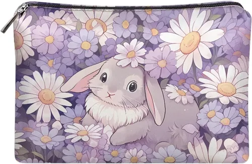 Miniatura 15 de Flashideas Bolsa de maquillaje portátil de cuero impermeable bolsa de cosméticos embrague maquillaje cepillo bolsa, Estampado De Mármol Azul 1