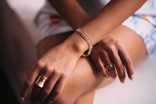 Miniatura 5 de Barzel Pulsera de malla chapada en oro de 18 quilates para mujer, fabricada en Brasil, Metal, no conocido