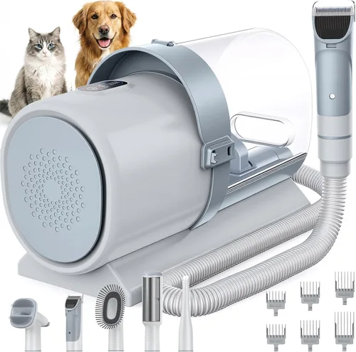 Miniatura 12 de NEWBULIG - Secador de pelo para perros, 1550 W, alta velocidad, con calentador para aseo, soplador de perro ajustable con 4 boquillas, color gris