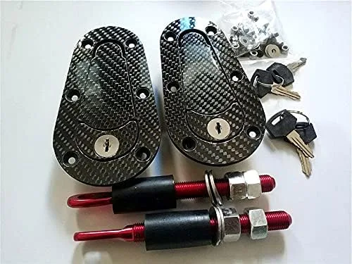 Universal JDM fibra de carbono capó Pin Plus Flush Mount pestillo Kit de bloqueo con llaves