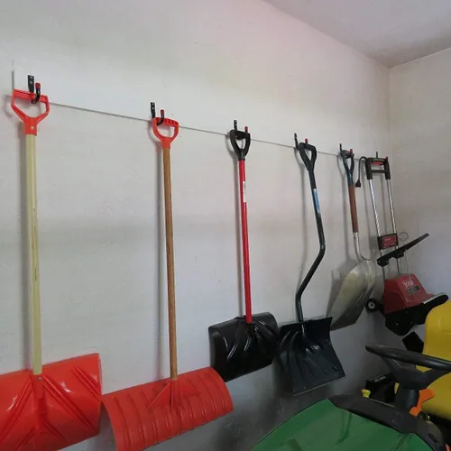 Miniatura 6 de Ganchos de acero resistente para almacenamiento de garaje, paquete de 8 ganchos para colgar en la pared