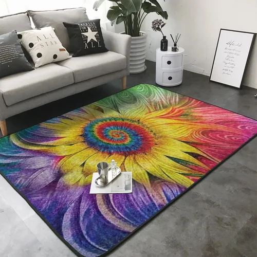 Hippie - Alfombra de girasol para sala de estar, comedor, dormitorio, cocina, cuarto de bebé, tapete de yoga