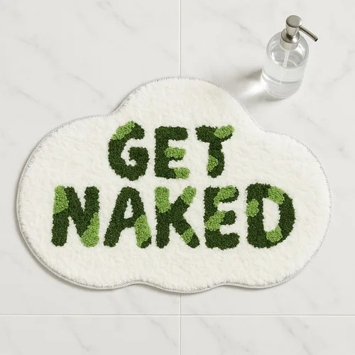 Miniatura 13 de Get Naked - Alfombra de baño antideslizante, bonita alfombra de baño copetuda, alfombra de baño de microfibra lavable para interiores, para baño