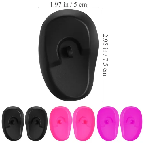 Miniatura 7 de COHEALI 3 pares de orejeras de silicona para peluquería, protección impermeable para los oídos, para tinte para el cabello, permanente, resaltado