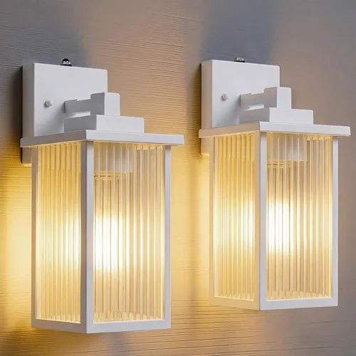 Miniatura 14 de Lámpara de pared para exteriores con sensor de anochecer a amanecer, luz exterior impermeable para porche de casa y garaje, aplique de pared
