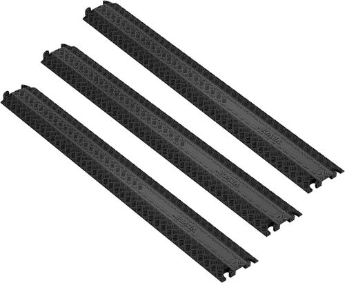 Miniatura 10 de VEVOR Paquete de 1 Cubierta de Cable Desplegable, Rampa Protectora de Cable y Manguera de Servicio Pesado de 2 Canales, Cubierta de Cable de Piso