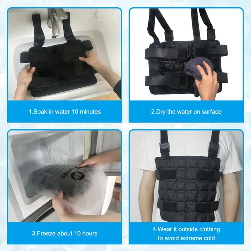 Miniatura 4 de Ice Cooling Vest Neck Cooler for Hot Weather, Reusable Ice Pack Vest with Adjustable Straps, Cold Ice Jacket for Men & Women