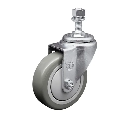 Miniatura 51 de Rueda giratoria de poliuretano con vástago roscado con rueda gris de 3 x 1.25 pulgadas y vástago de 1/2 pulgada - Capacidad de 300 libras/ruedas
