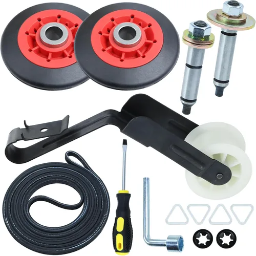 WPW10314173 Kit de soporte de tambor de rodillo para secadores Whirlpool Maytag | Includes WPW10314173 Roller Drum Support Kit with WP691366 Idler