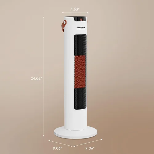 Miniatura 6 de ROVSUN Calentador de espacio eléctrico de 24 pulgadas con control remoto y APP, calentador de torre portátil de 1500 W con oscilación