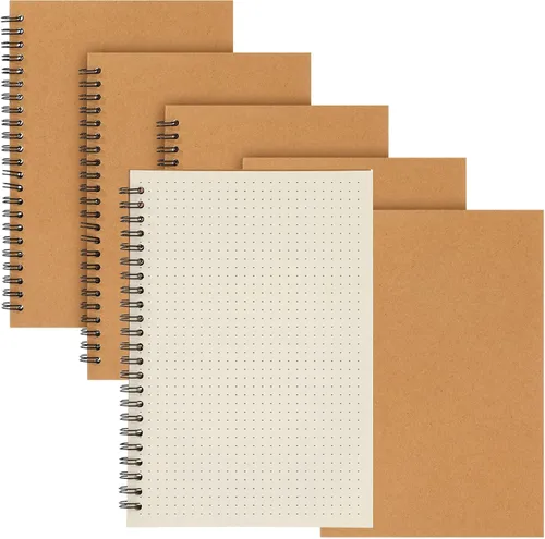 Miniatura 10 de Epakh Paquete de 6 cuadernos en espiral a granel, cuaderno de espiral de tapa dura de regreso a clases, 5.5 x 8.3 pulgadas, cuaderno de notas