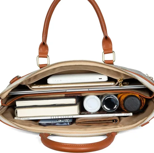 Miniatura 6 de Maletín para laptop, para hombres y mujeres, bolsa de hombro tipo mensajero, bolsa cruzada de viaje, bolsa de negocios para laptop de 15 pulgadas