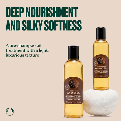 Miniatura 2 de The Body Shop Aceite de coco Brilliantly Nourishing Pre-Shampoo Hair Oil, 6.75 onzas líquidas