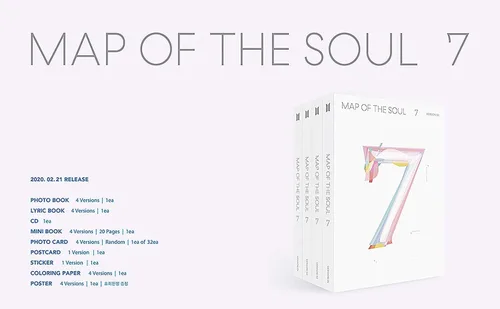 Miniatura 2 de Bighit Ent BTS Bangtan Boys - MAPA del alma: 7 [1 ver. Set] 1 álbumes+Juego de tarjetas fotográficas adicionales