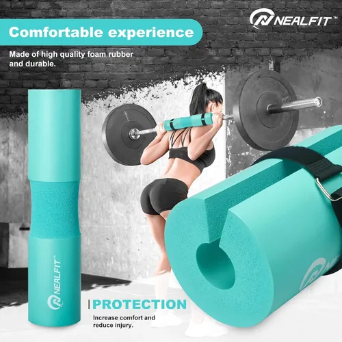Miniatura 6 de NEALFIT Almohadilla para Barra de Pesos para Sentadillas—Almohadilla para Barra de Pesos—Ideal para Levantamiento de Pesas, Estocadas y Empujes