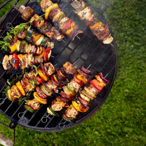 Miniatura 7 de Blue Donuts Paquete de 24 brochetas Kabob para asar a la parrilla de 8 pulgadas, accesorios para parrilla de barbacoa, acero inoxidable, paquete