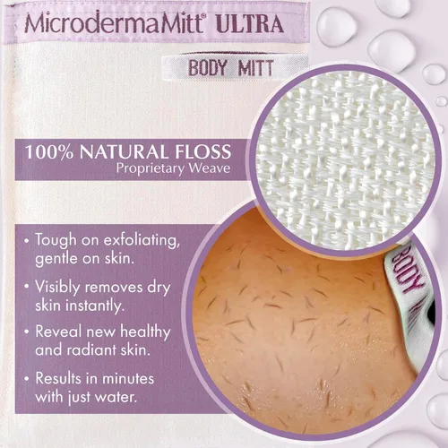 Miniatura 2 de MicrodermaMitt - Guante exfoliante corporal natural, elimina la piel muerta e impurezas